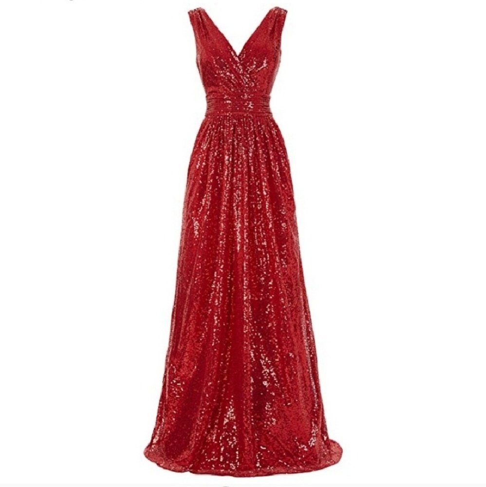 Red Sequined Ball or Gala Gown